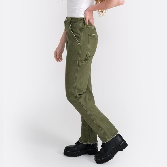 Seven7 7.7 Olive Green Carpenter Mid-Rise Jeans size 29 - Picture 11 of 15